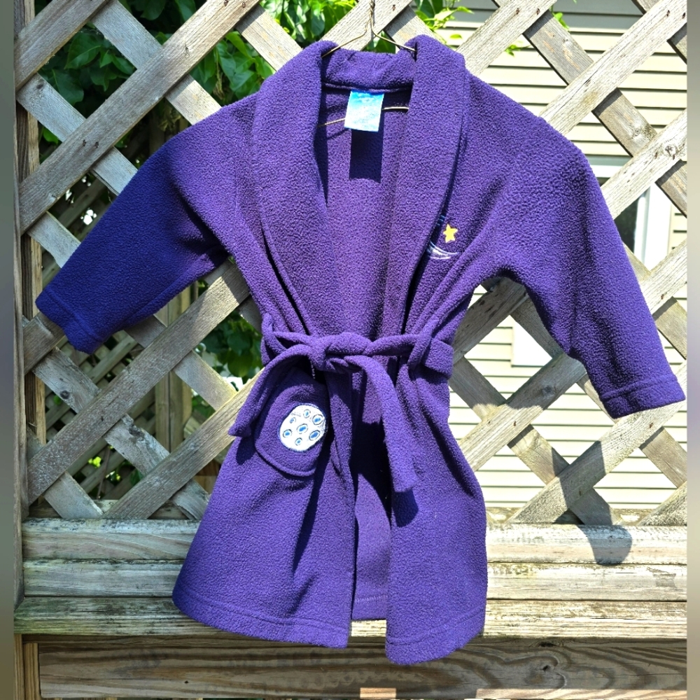 Kids' Blue Bathrobe with Space Design